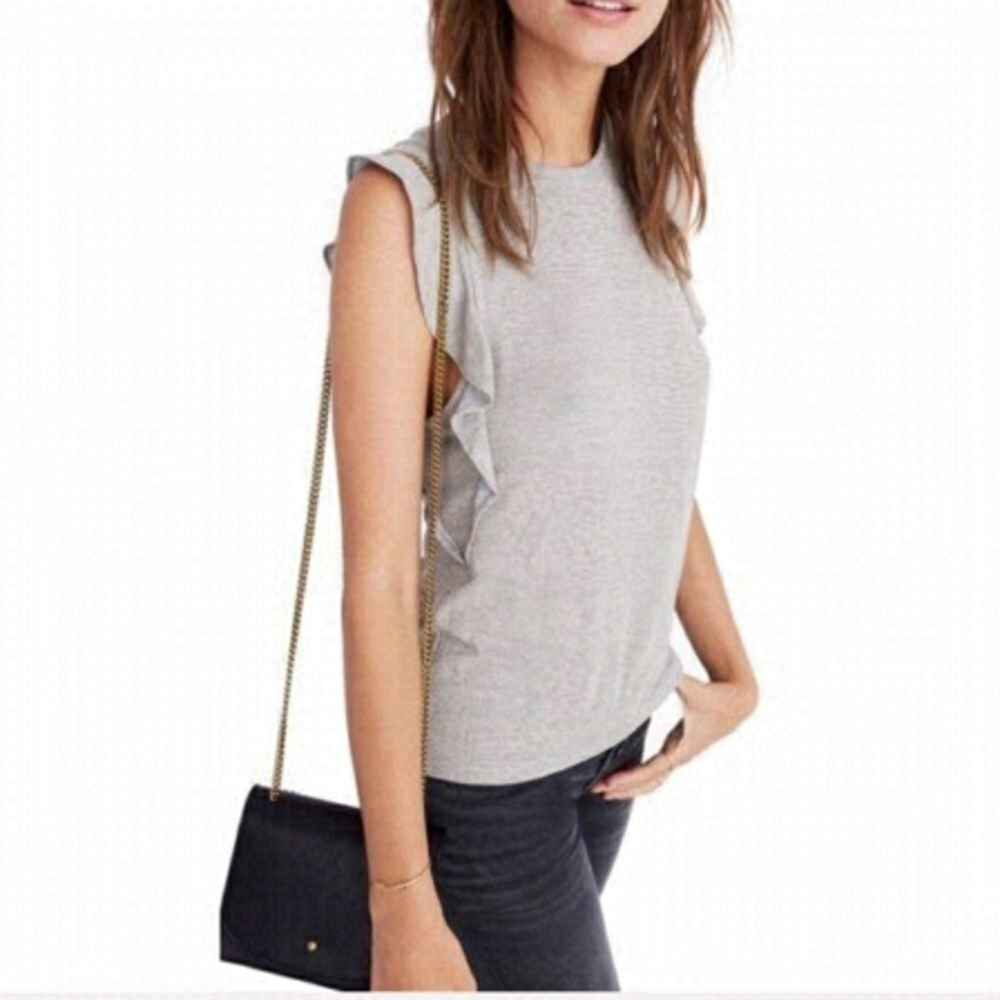 Madewell Metallic Ruffle Tank Top x 2